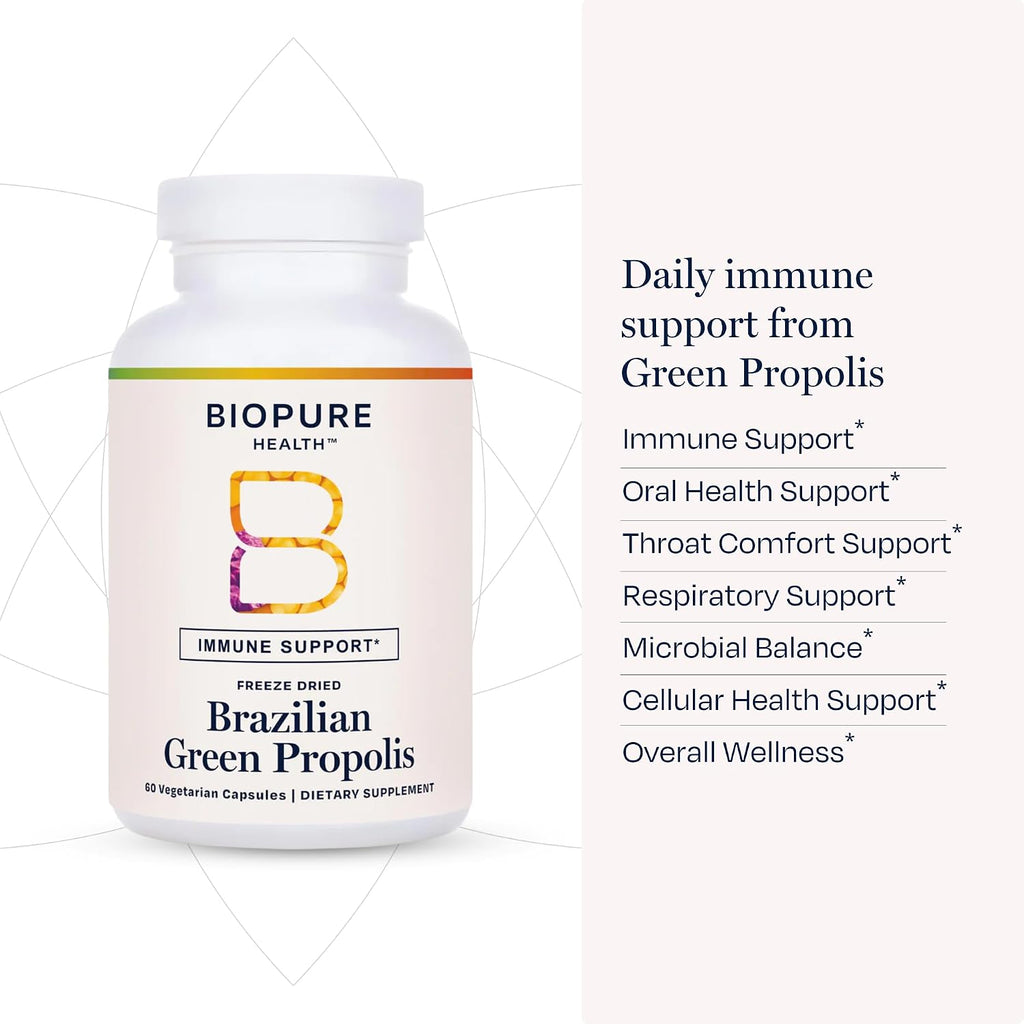BioPure Propóleo Brasileño Verde – Extracto Puro Liofilizado – 60 Cápsulas