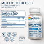 SOLARAY Multidophilus Probiotic 12 Strains 20B CFU with Inulin – 50 Enteric Capsules