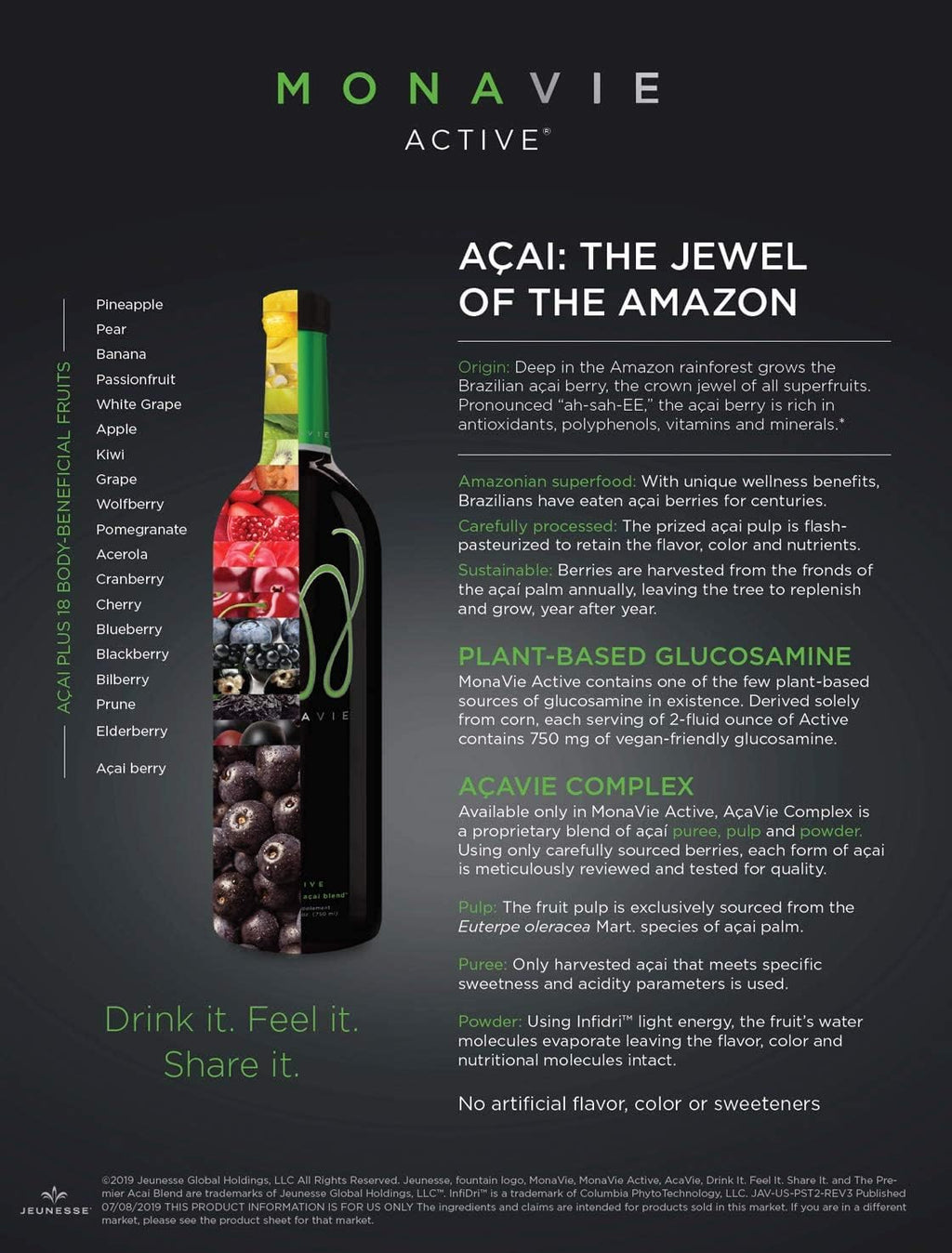 Monavie Active - Liquid Multivitamin with Acai - 4-Bottle Pack (25.3 oz each)