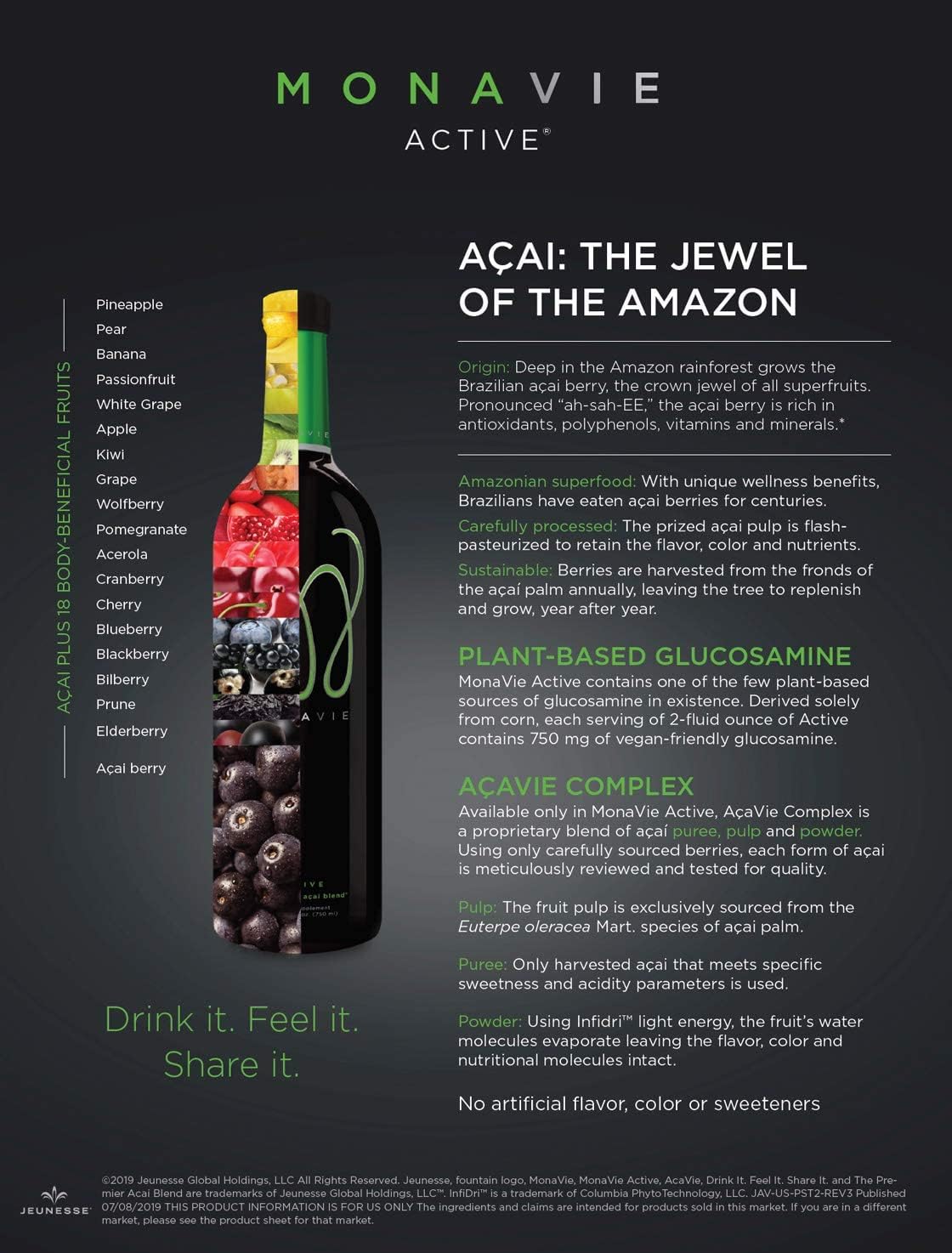 Monavie Active - Liquid Multivitamin with Acai - 4-Bottle Pack (25.3 oz each)