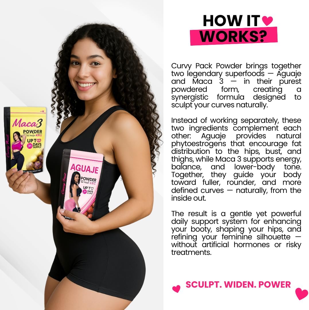 Aguaje CurvyFruit + Maca Root Powder (Roja, Negra y Amarilla) – Apoyo Natural para la Silueta Femenina – 31 Días