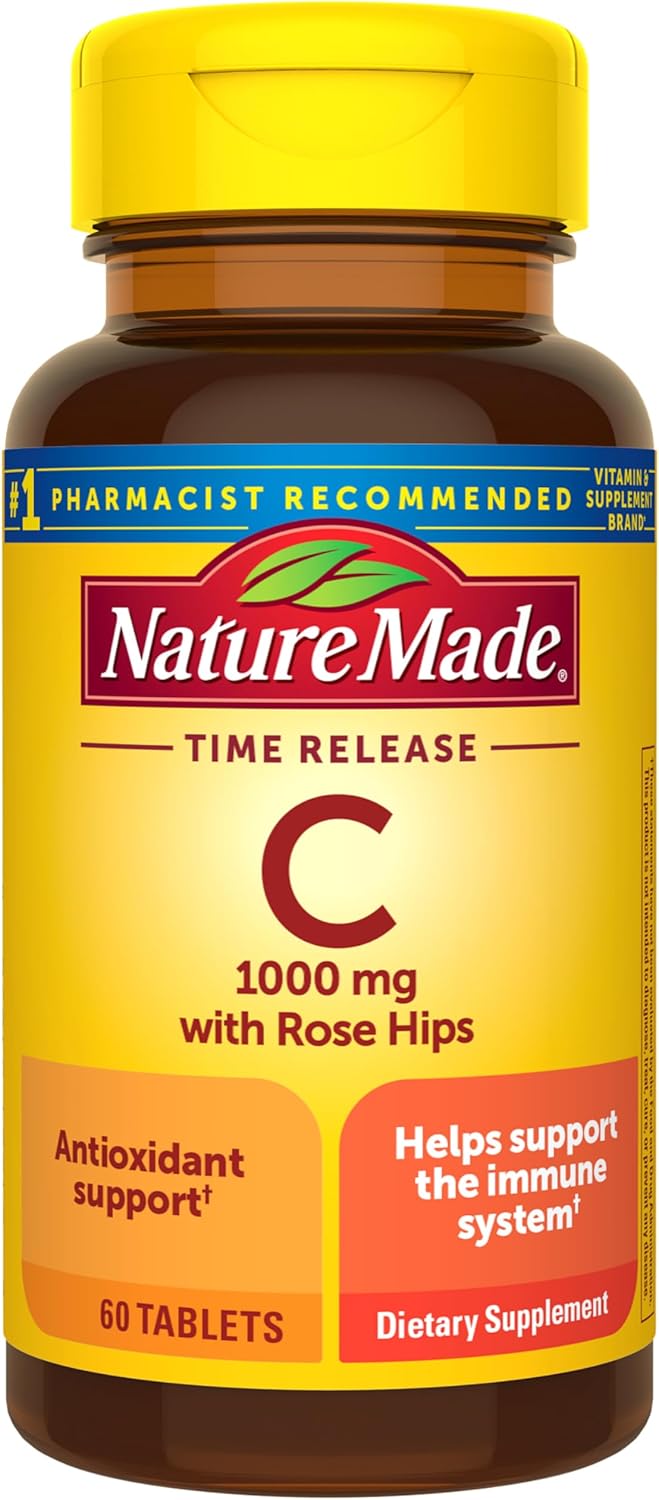 Vitamina C 1000 mg con Escaramujo, Liberación Prolongada - 60 Comprimidos