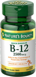 Nature's Bounty Vitamina B12 2500 mcg - 75 Comprimidos de Disolución Rápida