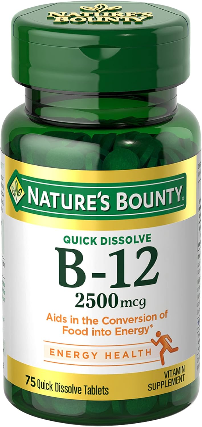 Nature's Bounty Vitamina B-12 2500mcg Disolución Rápida, 300 Comprimidos
