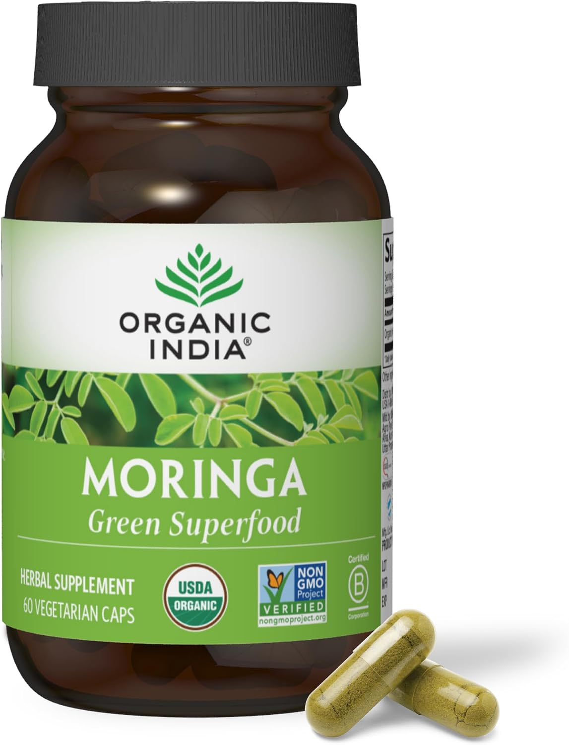 Cápsulas de Moringa Ecológicas - ORGANIC INDIA - 60 Cápsulas
