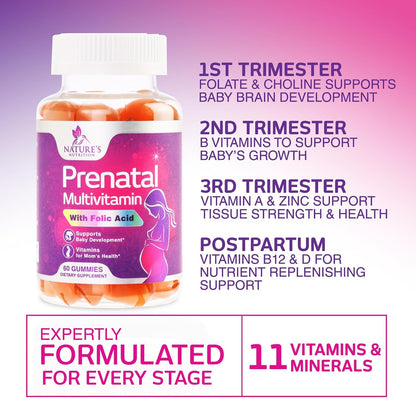 Gomitas Prenatales con Ácido Fólico y Vitaminas - Nature's Nutrition – Image 6