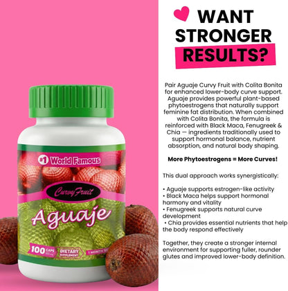 Aguaje Colita Bonita - Fórmula de Crecimiento Glúteo - Aguaje, Maca Negra, Chía y Fenogreco - 100% Natural - 2 Frascos (1 – Image 4