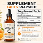 Think Above Vitamina C Líquida, 250 mg por Dosis, Ácido Ascórbico (L-ascórbico), 30 Dosis, 60 ml