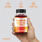 Gominolas de Aceite de Semilla de Calabaza 4000mg - Sin Azúcar, Sabor Naranja, Vegano (60 Gominolas)