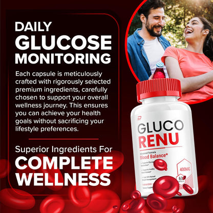 Gluco Renu Cápsulas - Suplemento Avanzado con Fórmula Natural (180 Cápsulas, 3 Envases) – Image 2