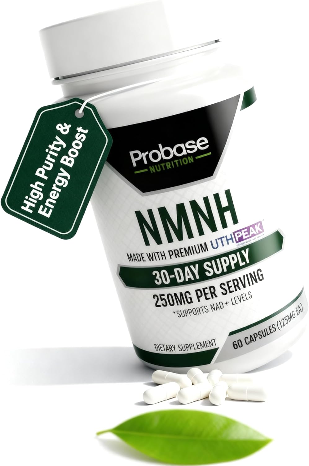 Uthpeak NMNH NAD Supplement 250mg - 60 Cápsulas - Fórmula Premium para el Soporte Cognitivo y el Envejecimiento Saludable