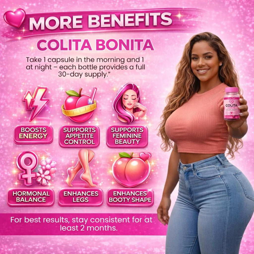 Colita Bonita | Aguaje + Maca Negra + Fenogreco | Complemento Herbal para Mujeres – 2 Meses de Suministro