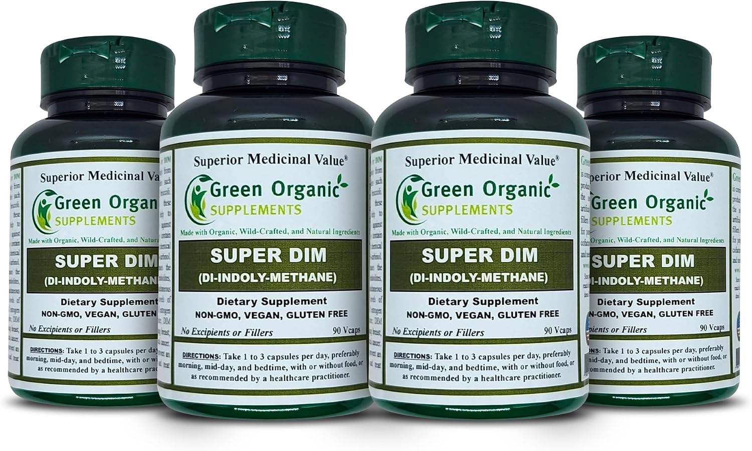 Green Organic Supplements DIM, Diindolylmethane, Indole-3-Carbinol, Brócoli, 90 Cápsulas Veganas, Alta Absorción, No-GMO, Sin Gluten