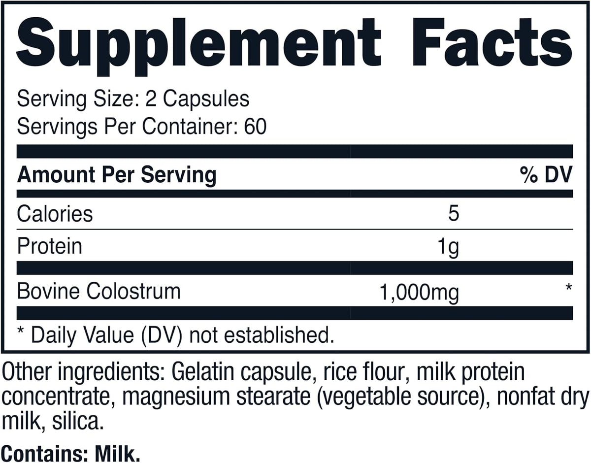 Nutricost Colostrum 1000mg por Dosis, 360 Cápsulas (3 Botellas) – Image 6