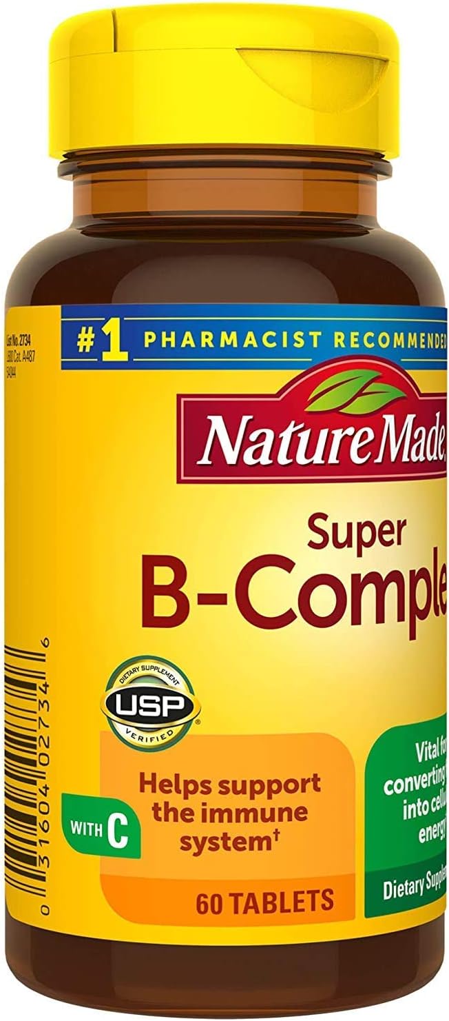 Nature Made Super B-Complex con Vitamina C y Ácido Fólico, 60 comprimidos