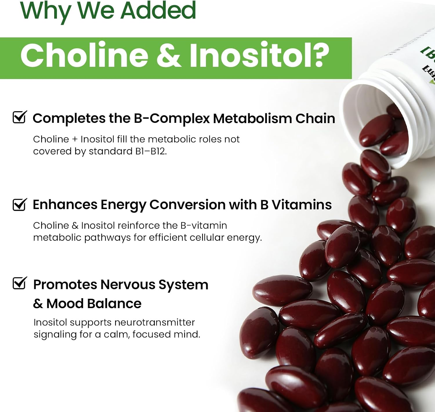 Liposomal B Complex for High Absorption Methylated B12, L-Methylfolate (5-MTHF), Full Active B Vitamins with Choline Inositol - Energy, Metabolism, Brain & Heart Support, Vegan, Non-GMO, 3 Month Supply