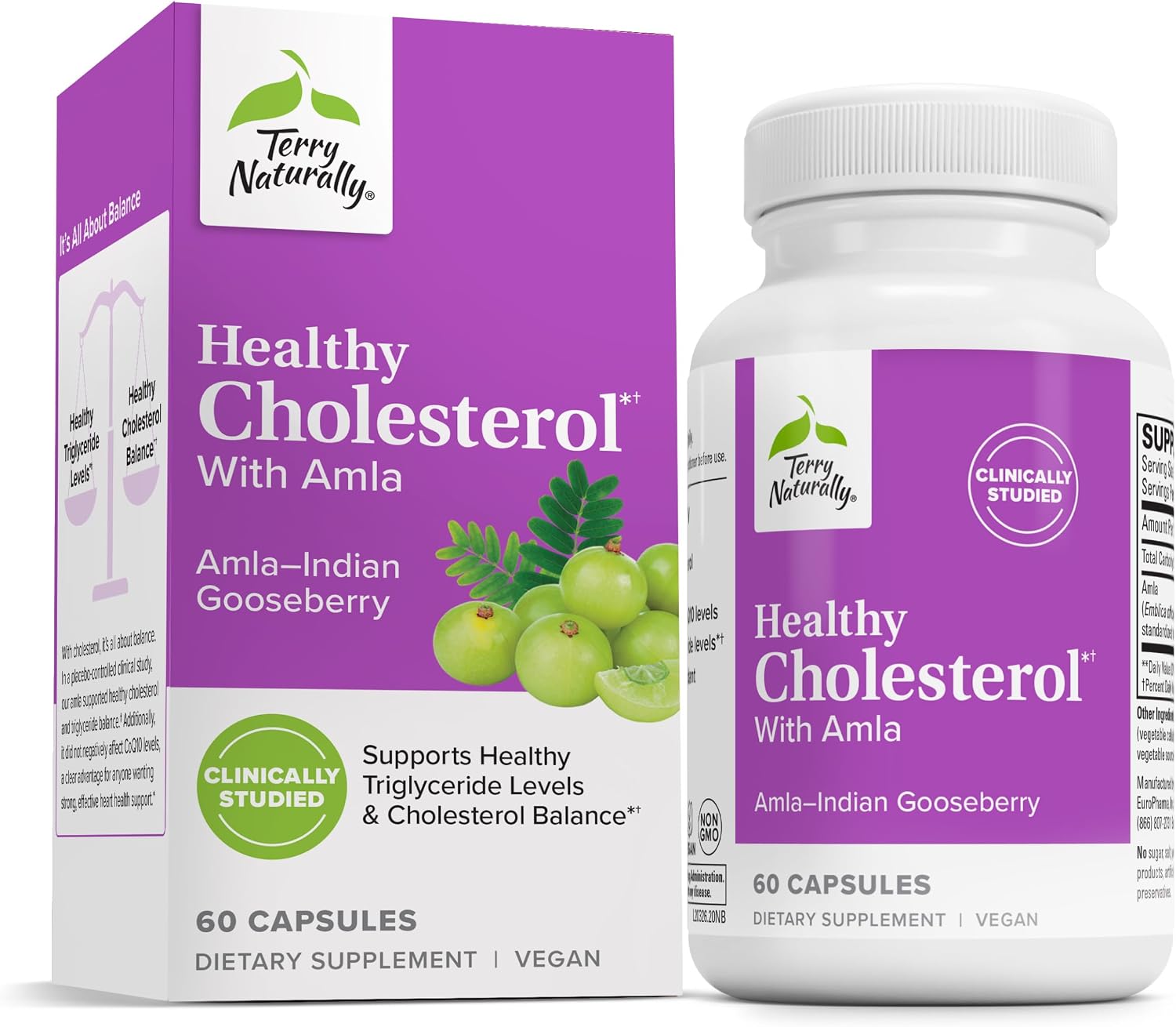 Terry Naturally Healthy Cholesterol con Amla | Apoya la Salud Cardiovascular | 60 Cápsulas