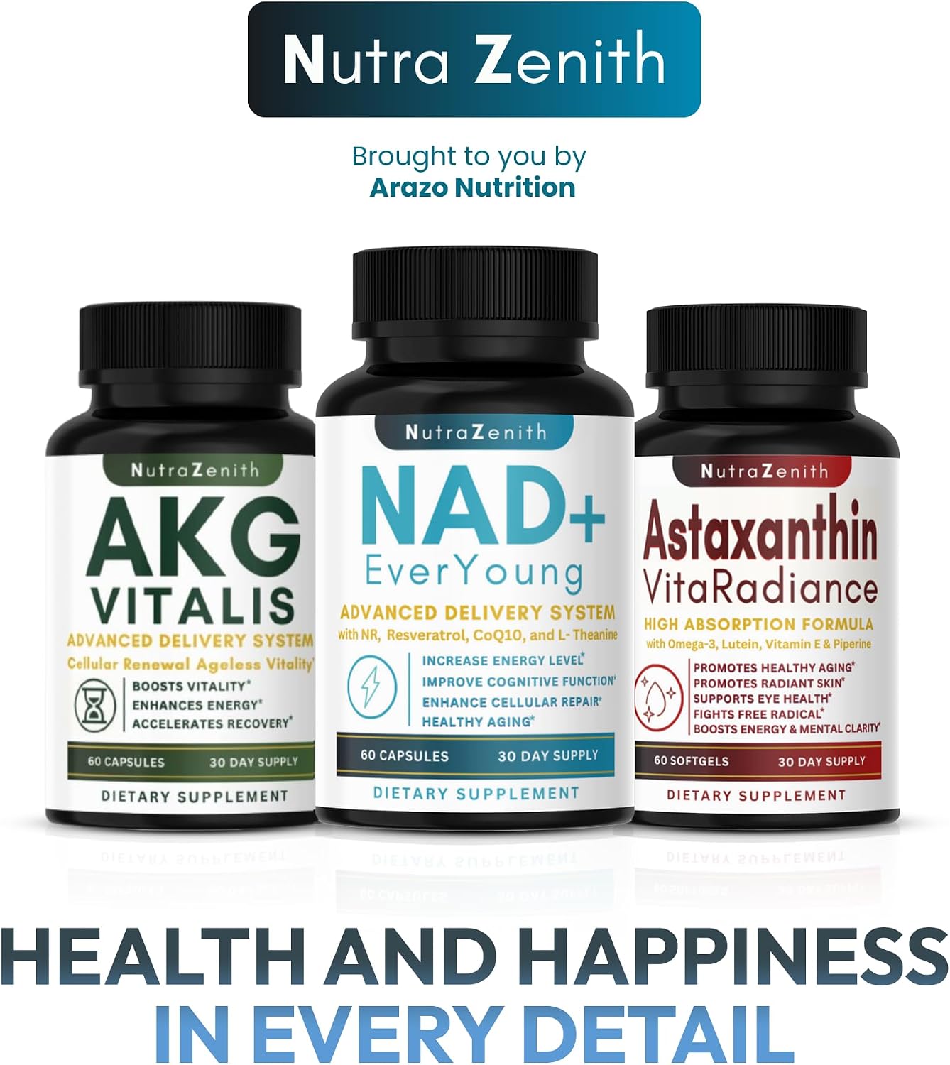 Suplemento NAD+ con Nicotinamida Ribósido, CoQ10 y Resveratrol – 60 Cápsulas