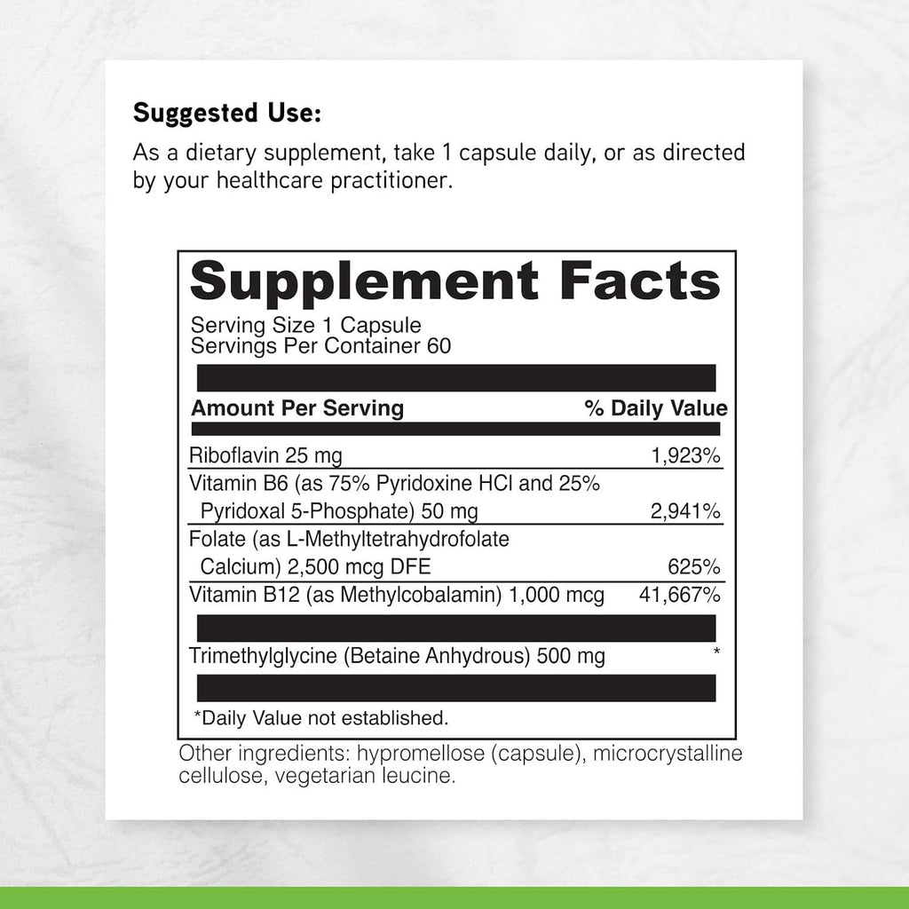 DAVINCI Labs Methyl Benefits - Suplemento de metilación con vitaminas B6, B12 y folato - 60 cápsulas vegetarianas
