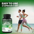 Cadane Suplemento de Bergamota Cítrica con Vitamina C, CoQ10, Saúco, Alcachofa y Pimienta Negra - 60 Cápsulas - 30 Días