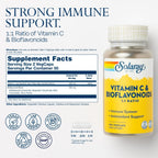 SOLARAY Vitamina C 500mg con Bioflavonoides Cítricos, 1:1 - 100 Cápsulas Veganas