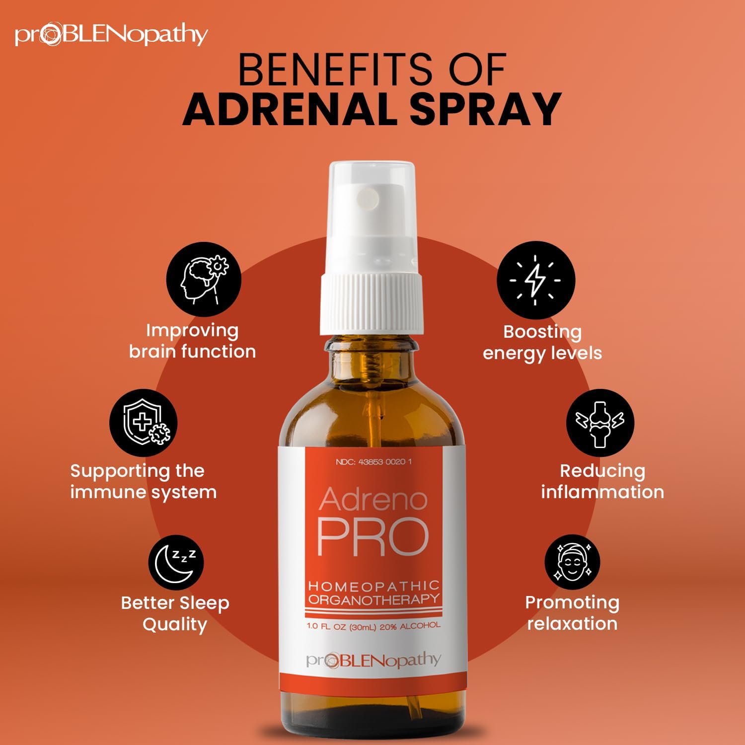 proBLEN AdrenoPRO Support – Líquido en Spray de Rápida Absorción para el Estrés y la Energía, 30 ml