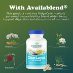 RidgeCrest Herbals ClearLungs Immune, 60 Cápsulas Veganas