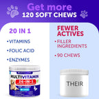 Artullano Multivitamínico para Perros 26 en 1 con Glucosamina - 120 Comprimidos Masticables