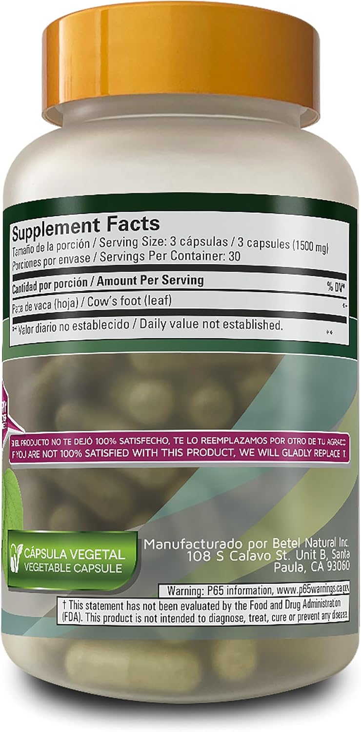 Betel Natural Pata de Vaca (Cow's Foot Herb) - Superalimento Natural - 1500 mg por Porción