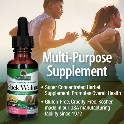 Nature's Answer Black Walnut Extracto con Alcohol Orgánico, 30 ml – Image 3