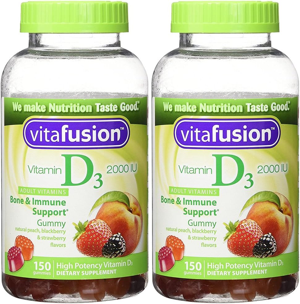 Vitafusion Gominolas de Vitamina D3, 2000 IU, 150 unidades (2 botellas)