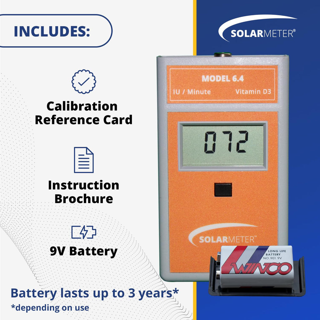 Solarmeter Model 6.4 Digital UVB Meter – Handheld Radiometer for Measuring UVB Radiation (280-320 nm)