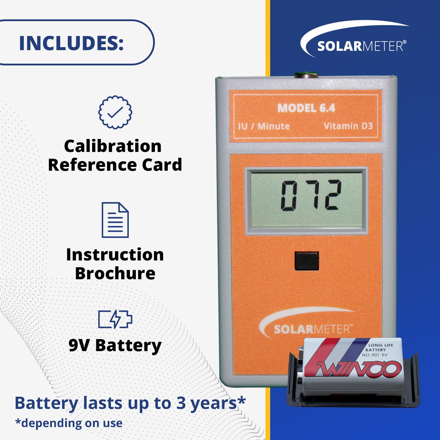 Solarmeter Model 6.4 Digital UVB Meter – Handheld Radiometer for Measuring UVB Radiation (280-320 nm)