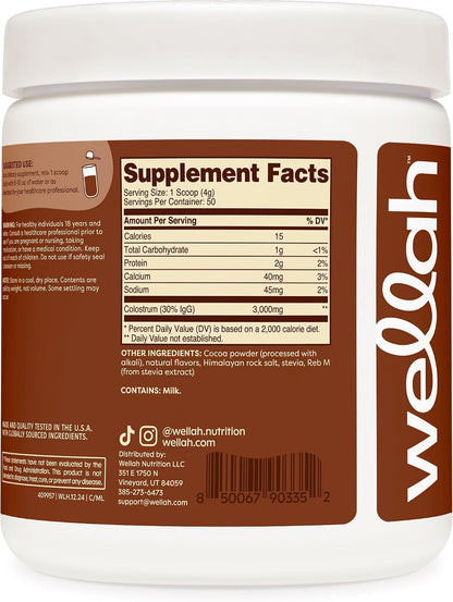 Wellah Colostrum Sabor Mocha Latte (50 – Endulzado con stevia: una alternativa sin azúcares añadidos para quienes – Image 4