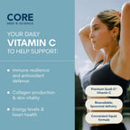 Core Med Science Liposomal Vitamin C Liquid 1000mg – Physician Developed, High Absorption to Support Immunity, Collagen & Skin Health – Quali-C Ascorbic Acid, 5 Fl Oz. 30 Servings, Made in USA