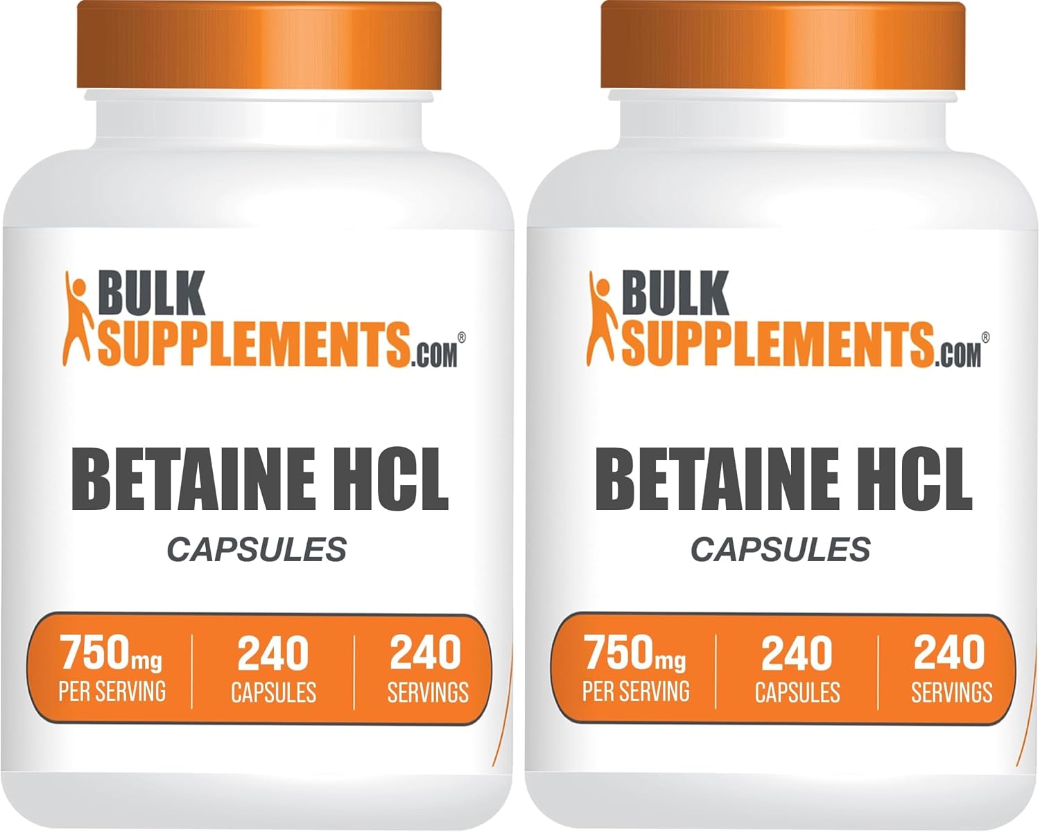 Cápsulas de Betaína HCl - 750 mg - 240 Cápsulas
