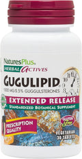 NaturesPlus Herbal Actives Gugulipid - 30 Comprimidos de Liberación Prolongada - Suplemento Ayurvédico - Vegano, Sin Gluten