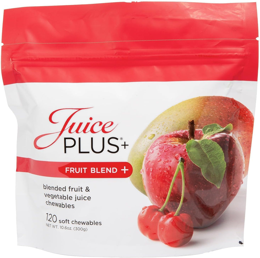 Juice Plus+ Fruit Blend Gummy Vitamins – Gomitas multivitamínicas veganas con 11 frutas y verduras, 120 unidades