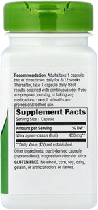 Nature's Way Vitex Fruto 400 mg, 100 Cápsulas Vegetales