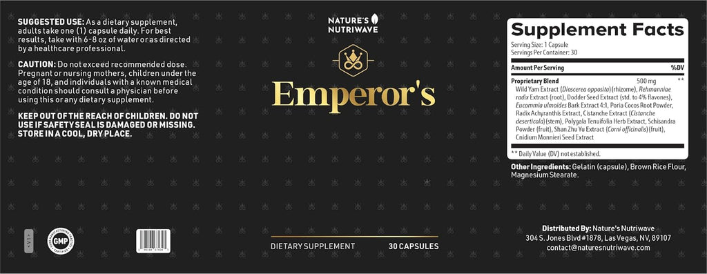 Emperor's Vigor Tonic – Fórmula Herbal – 60 Cápsulas