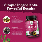 Cápsulas de Maca para Mujer – Mezcla de Maca Roja, Amarilla y Negra – 60 Cápsulas
