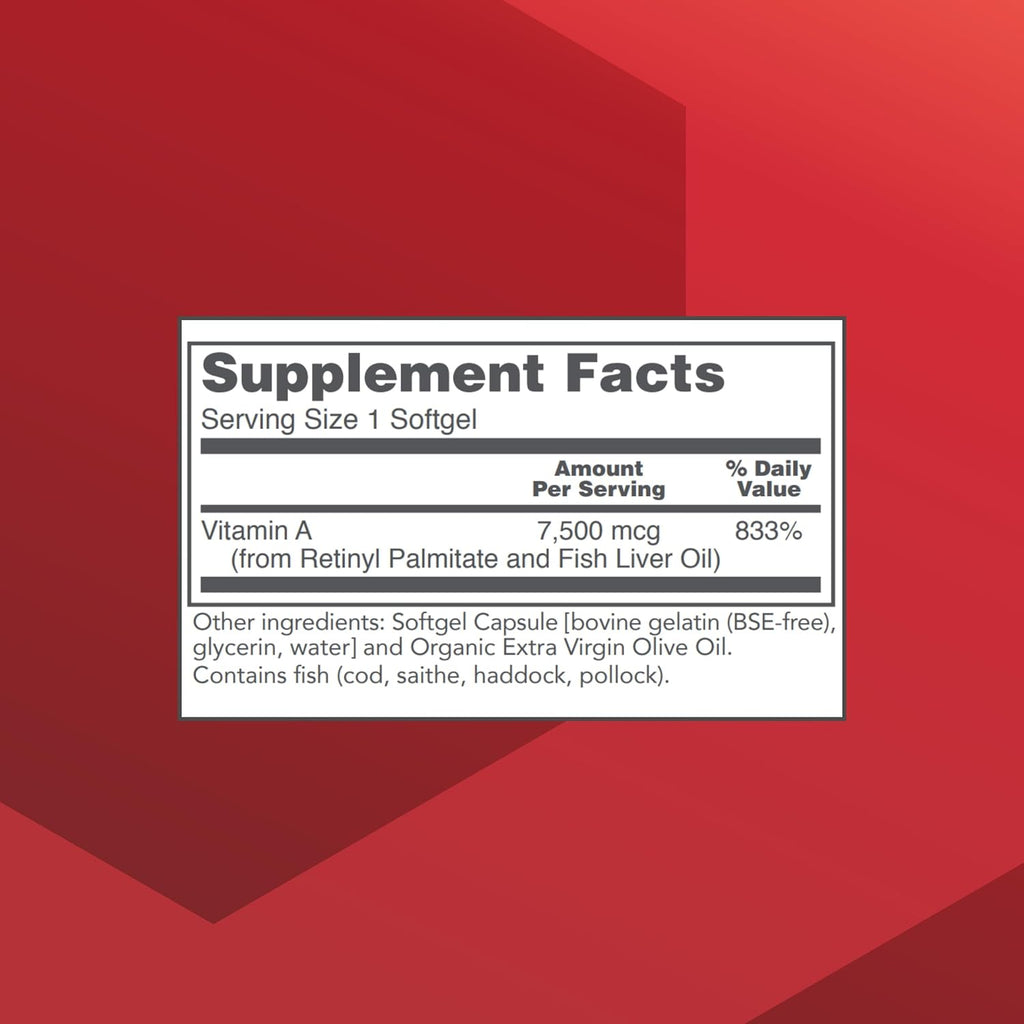 PROTOCOL FOR LIFE BALANCE Vitamina A 25.000 UI - 100 Cápsulas Blandas