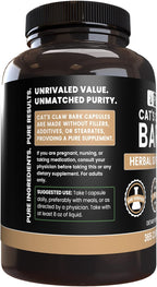 Pure Original Ingredients Uña de Gato Corteza (365 Cápsulas) - Sin Rellenos, Puro y Verificado en Laboratorio