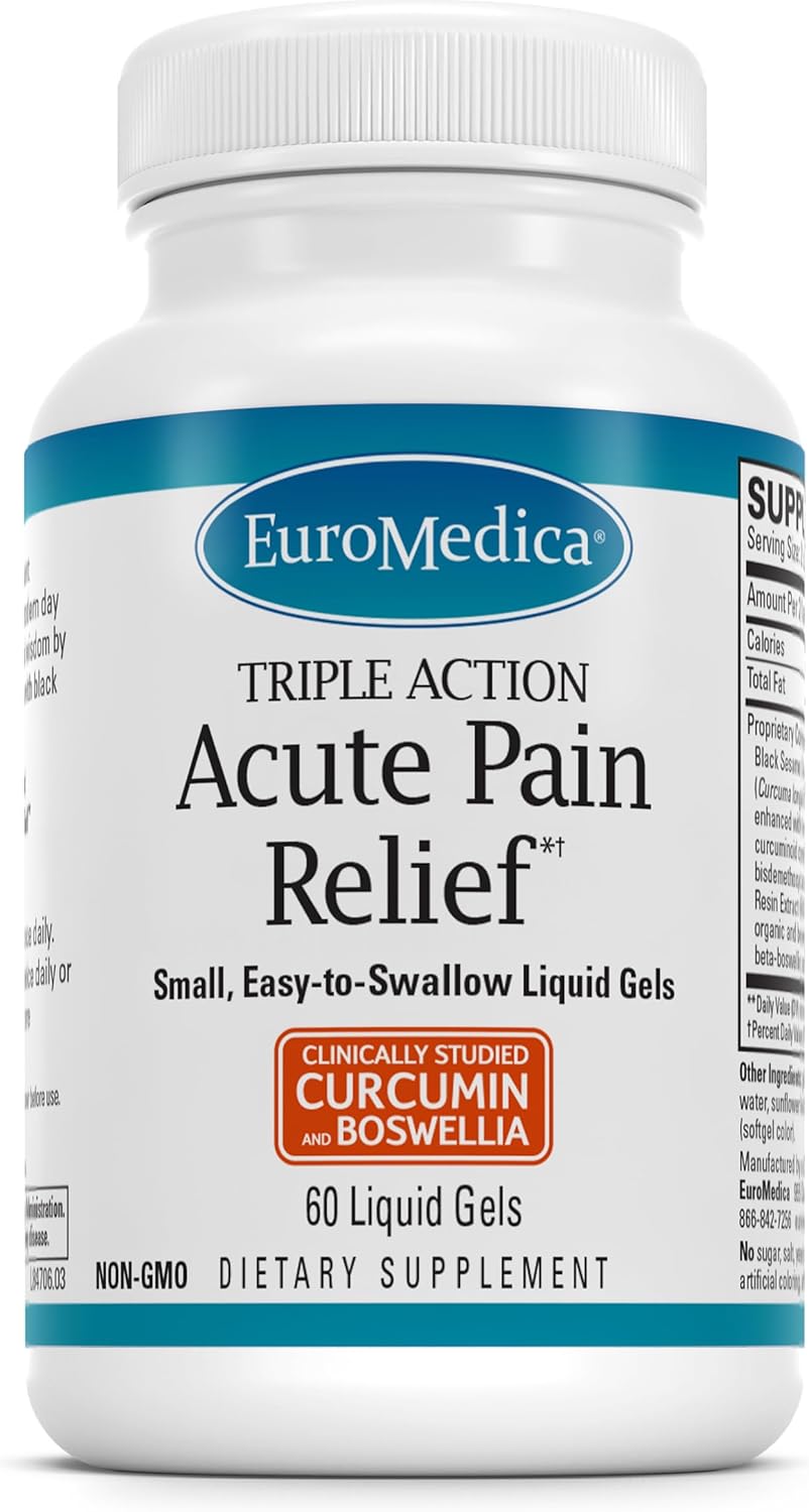 Euromedica Triple Action - 60 Softgels - Curcumina y Boswellia - No Transgénico