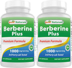 Best Naturals Berberine Plus - 1000 mg por Servicio - 120 Cápsulas (Pack de 2)