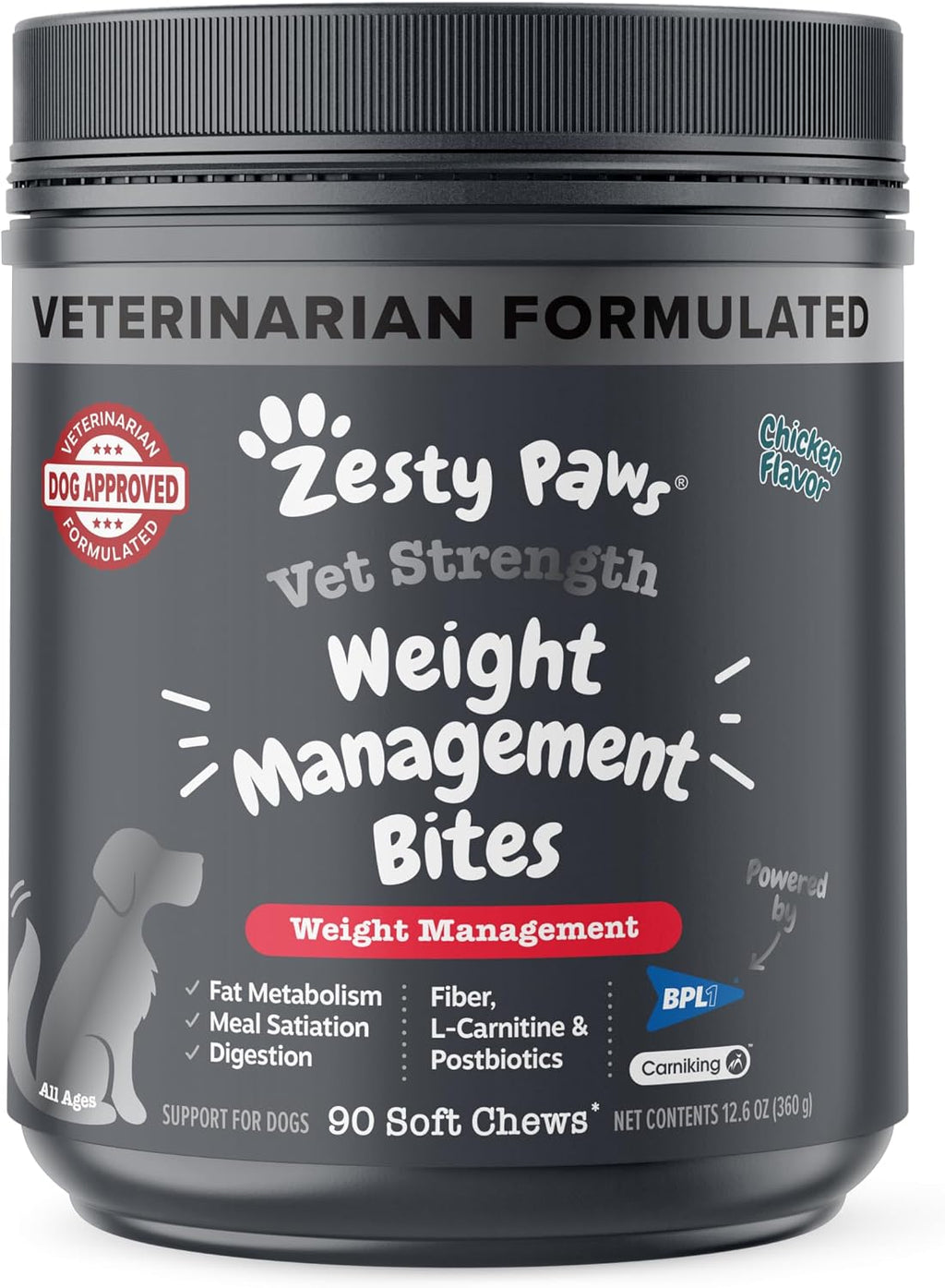 Zesty Paws Weight Management Bites para Perros - 90 masticables