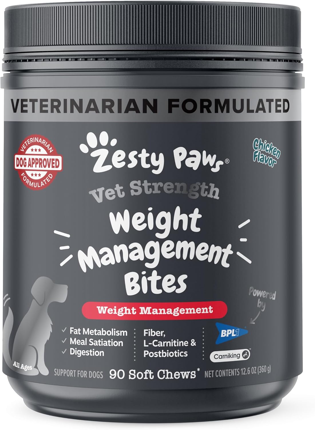 Zesty Paws Weight Management Bites para Perros - 90 masticables