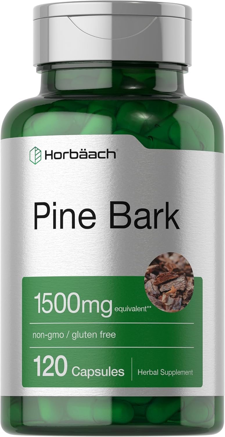 Horbäach Extracto de Corteza de Pino | 120 Cápsulas | Sin Gluten y No Transgénico