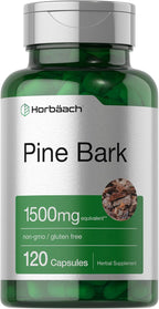 Horbäach Extracto de Corteza de Pino Cápsulas | 120 Unidades | Sin Gluten y Non-GMO