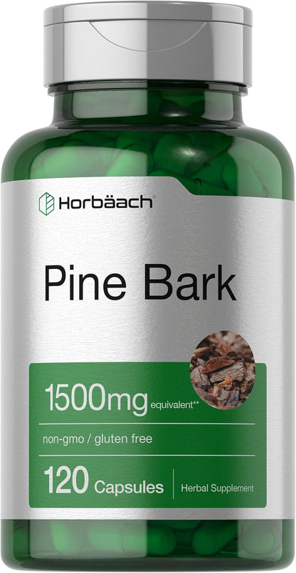 Horbäach Extracto de Corteza de Pino – Extracto de corteza de pino (Pinus pinaster) : 100 mg por cápsula, – Image 1